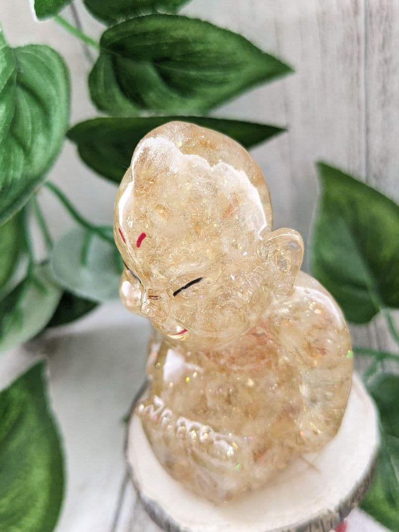 【つねりん】シトリンのビリケンさん形オルゴナイト☆他３点