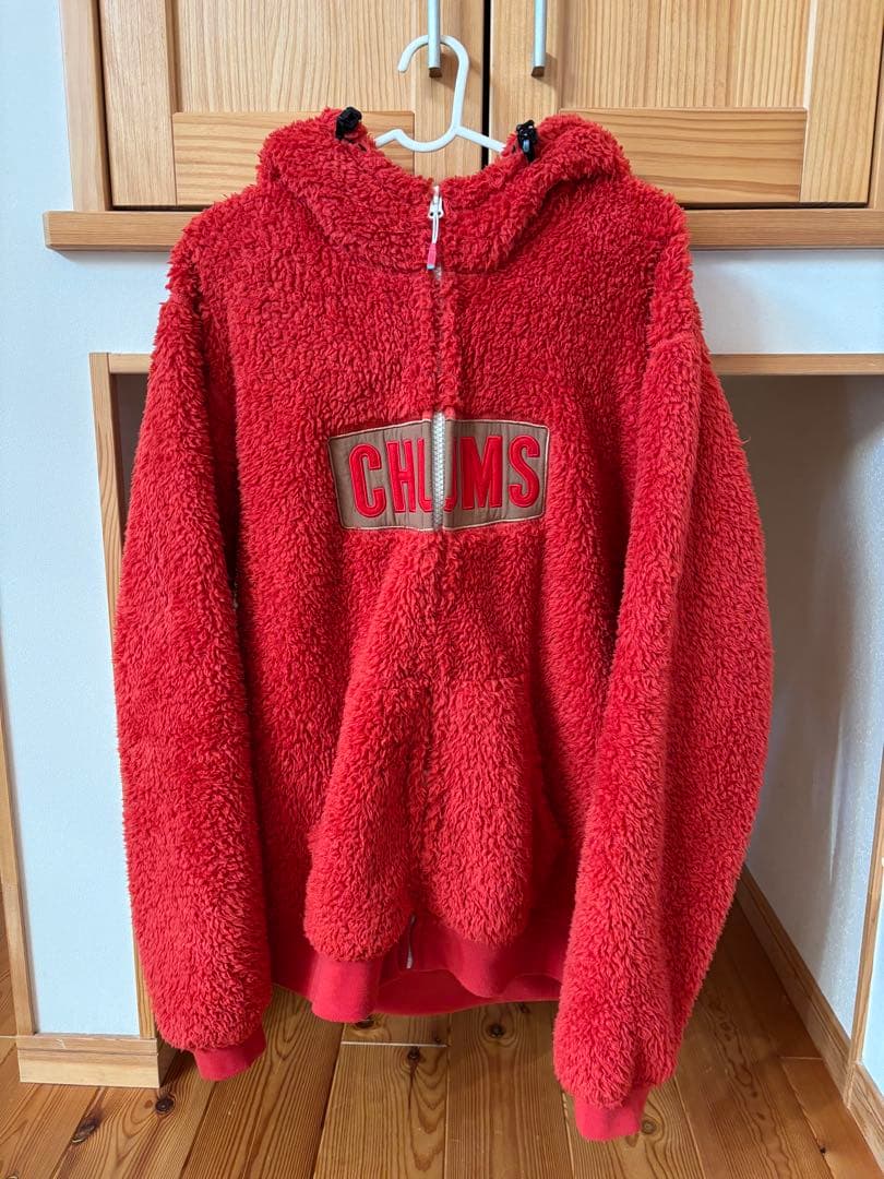 CHUMS フリースパーカー XL レッド