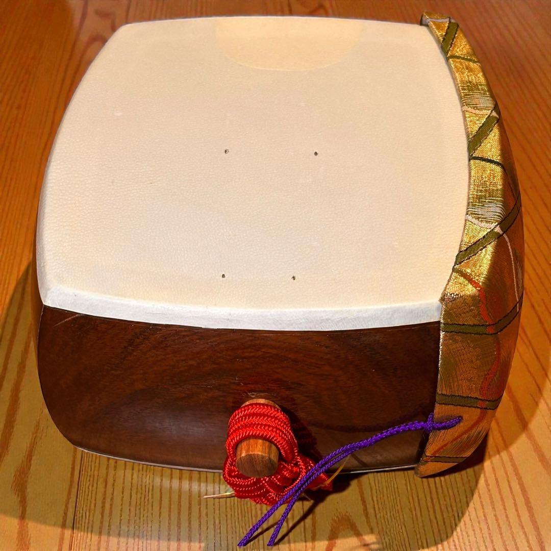 長唄三味線 中棹 硬木棹 木製糸巻・胴掛（五厘大） ハードケース付 現状品