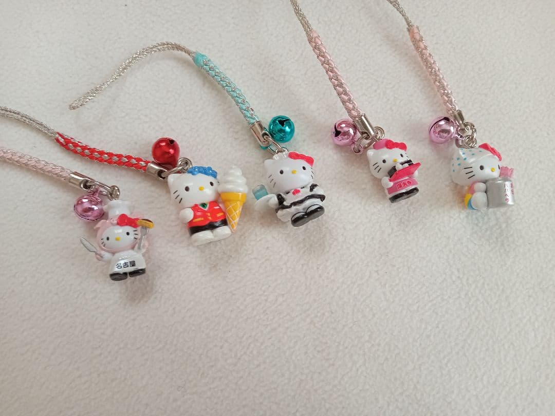 【ゆうパケット】ハローキティ 根付け　飲食店店員さん 5個セット