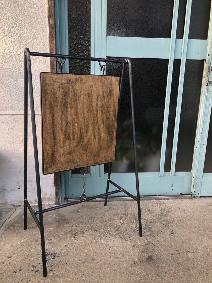 アイアン看板　インダストリアル　店舗用品　黒板看板　木看板　カフェ　美容室