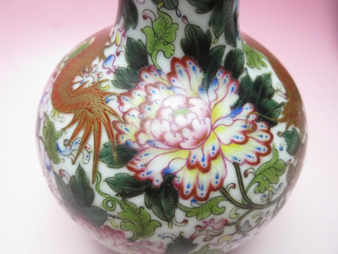 大清乾隆年製 銘 龍模様 花瓶　61230