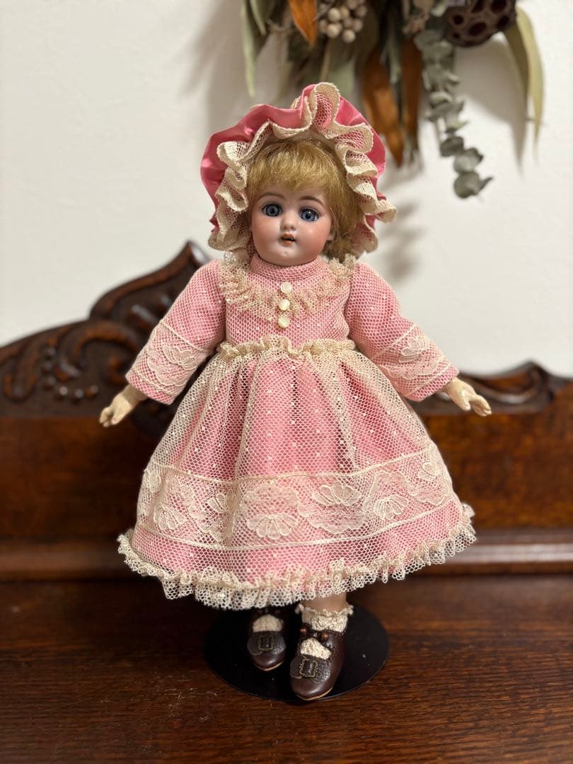 アンティークドール ビスクドール ドレス ボネ レース ドイリー