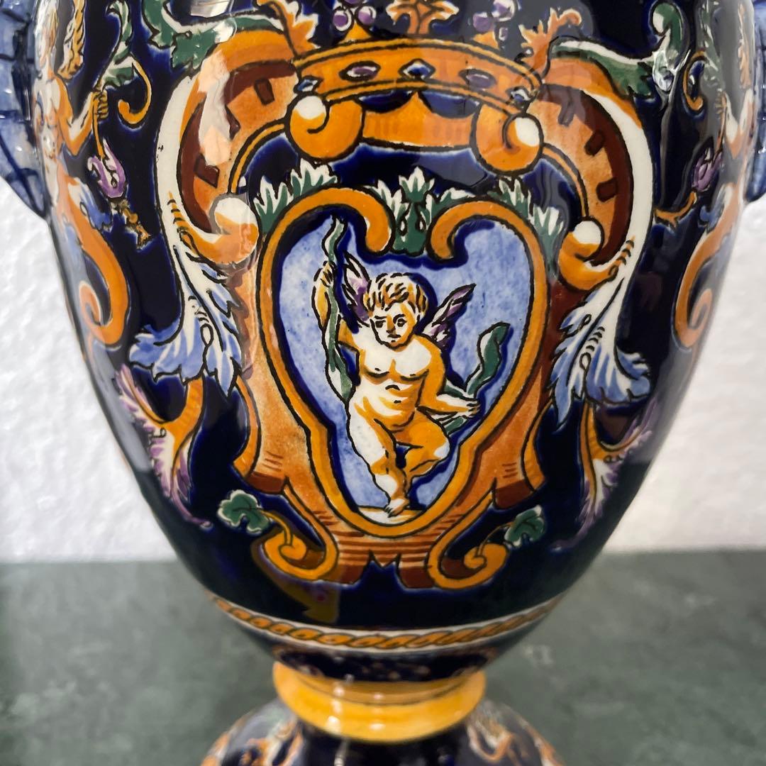 GIEN ジアン　フランス　花瓶　花びん　アンティーク　花器　取って付き　洋風