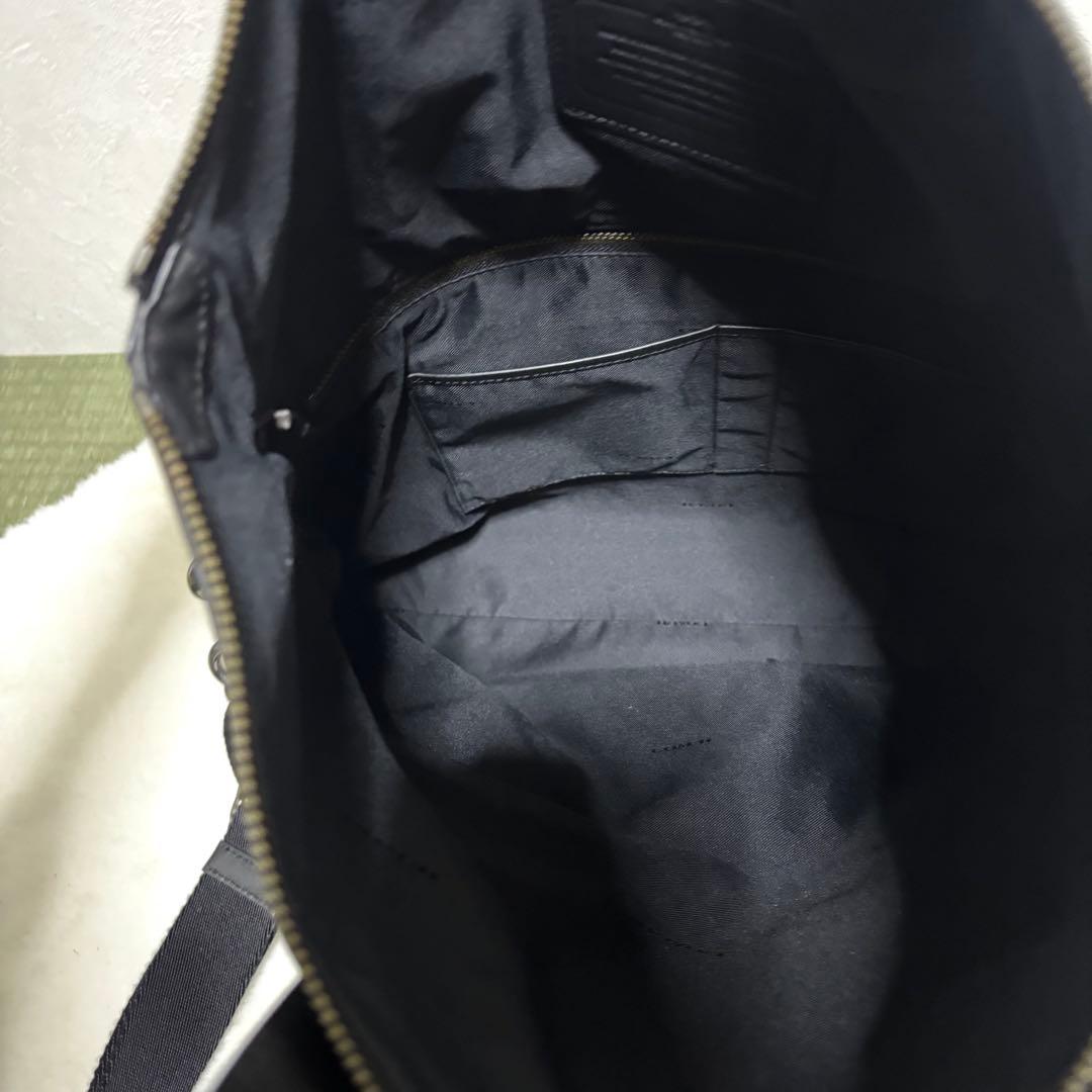 希少 コーチ ビジネスバッグ レザー 2way ショルダーバッグ ブラック 黒