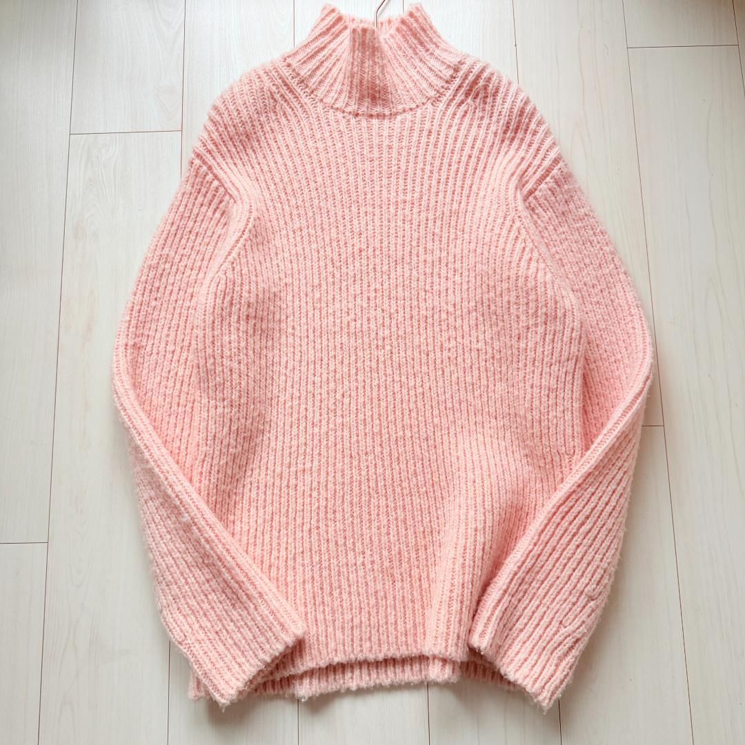 美品✨オーラリー　ウールキャメル モックネック リブニットプルオーバー