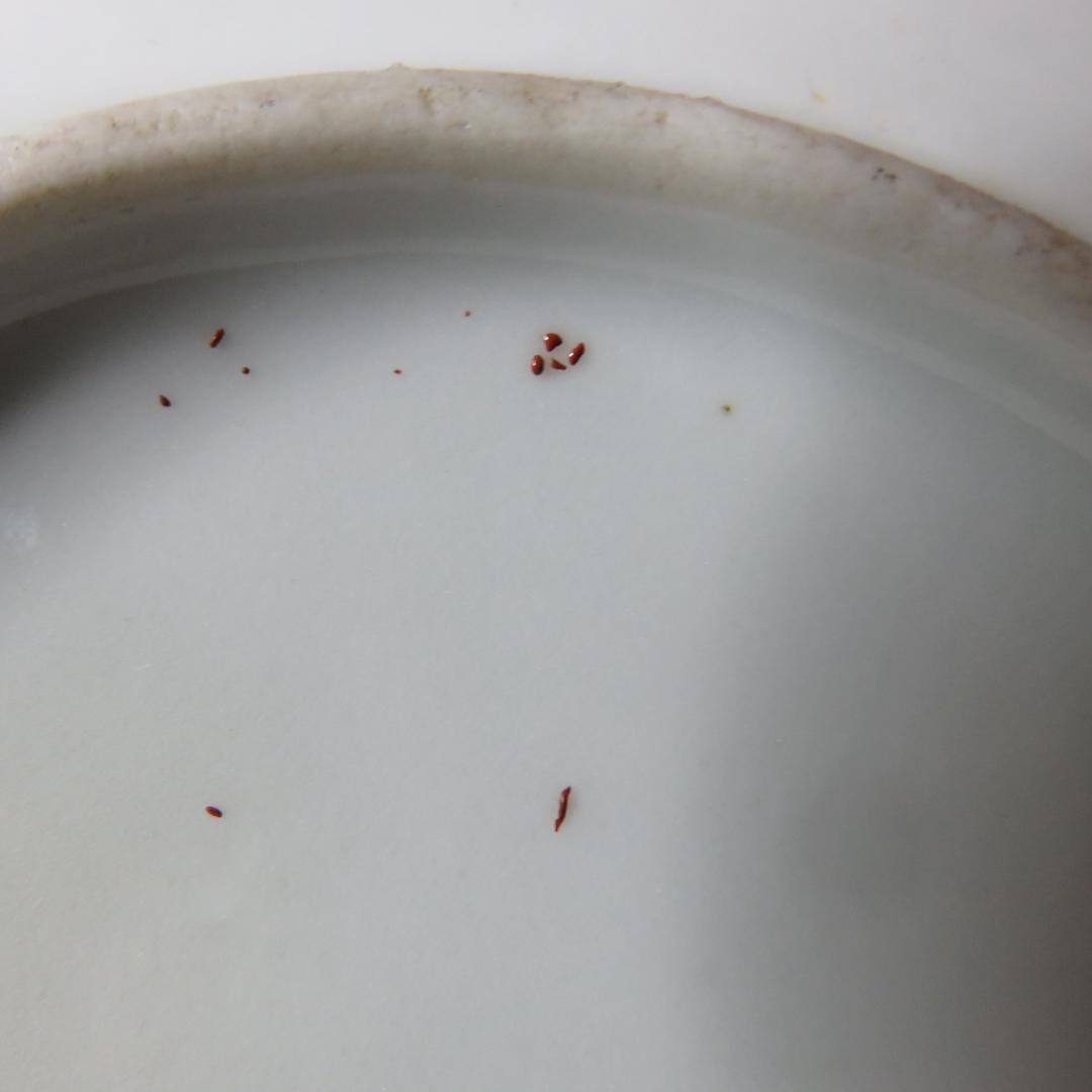 小皿 取り皿 5枚 富貴長春 色絵 赤絵 歪み 窯傷 江戸 明治