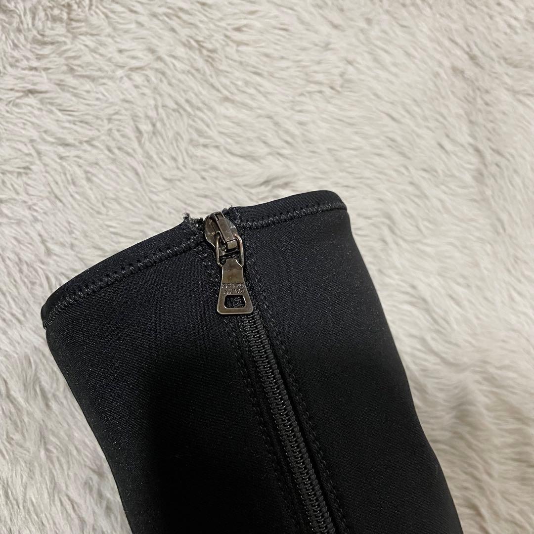 PRADA プラダ ロングブーツ サイドジップ ストレッチ 黒 ピンヒール