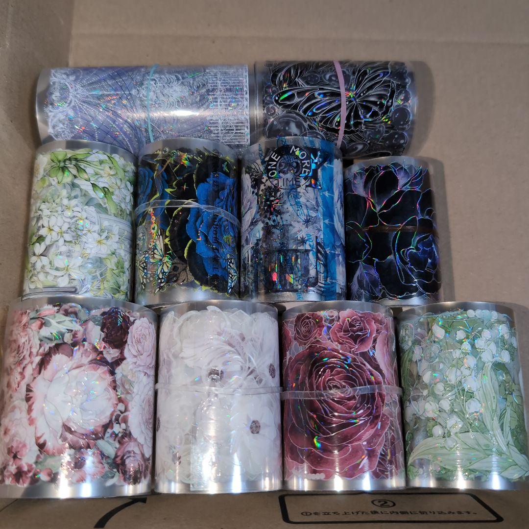 海外マスキングテープ　蝶々　薔薇　花等　中古　巻き売り　海外マステ　まとめ売り