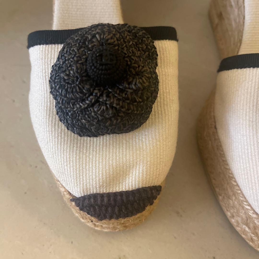 CHANELシャネル サンダルシューズカメリアココマーク ウェッジソール23cm