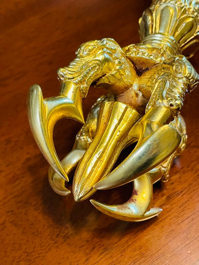 新品 未使用 法具 24金張 五鈷杵 ヴァジュラ 希少特大 サイズ約23㎝　29