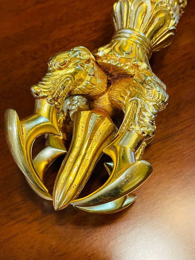 新品 未使用 法具 24金張 五鈷杵 ヴァジュラ 希少特大 サイズ約23㎝　29