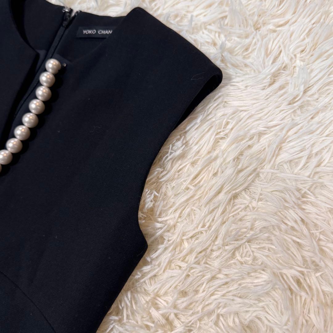 美品　YOKOCHAN パールスリットワンピース　20年モデル　36 黒
