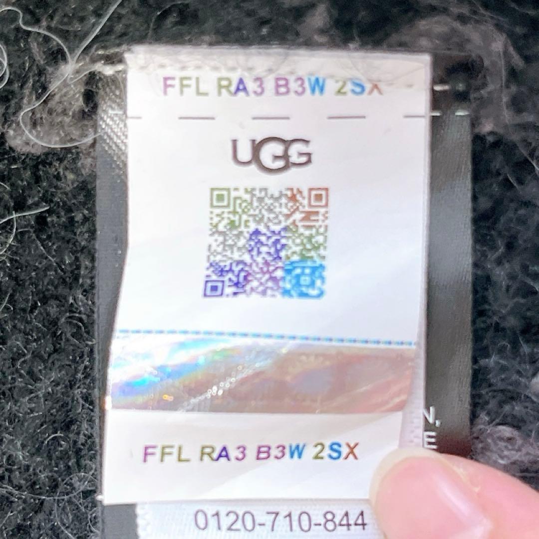 希少✨UGG アグ カーディガン グラフィック ロゴ ボーダー モノトーン