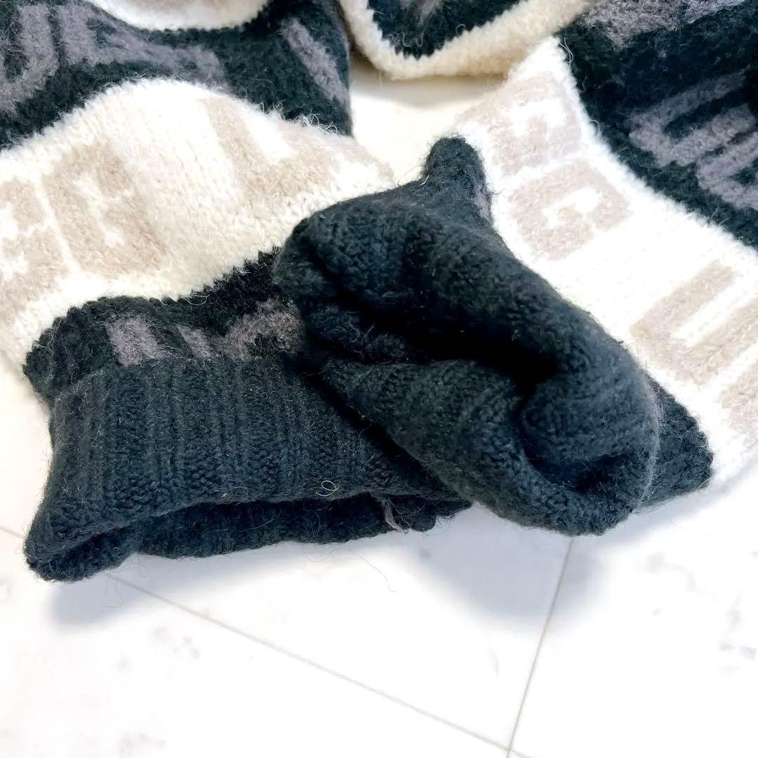 希少✨UGG アグ カーディガン グラフィック ロゴ ボーダー モノトーン