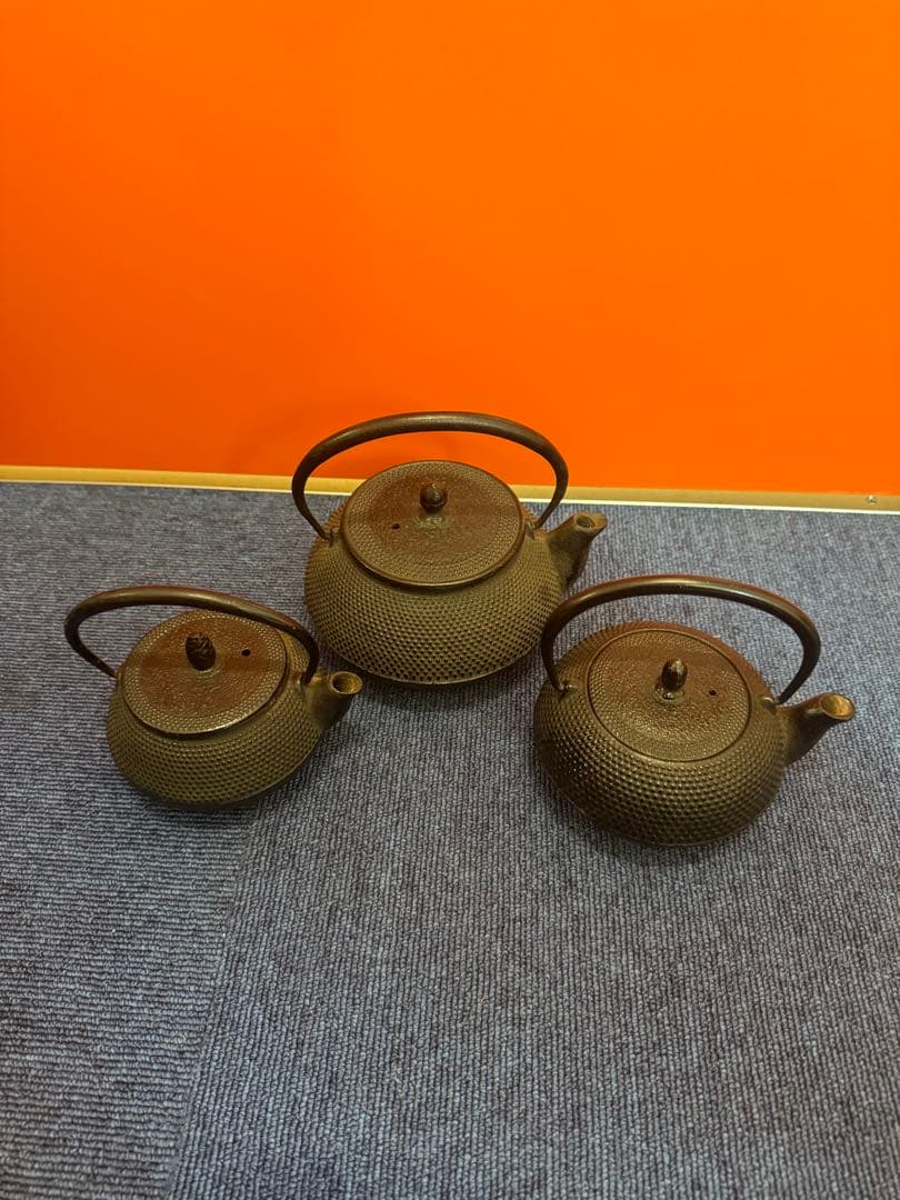 1905 南部鉄器　鉄瓶　3客