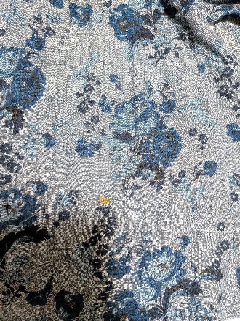 45R45rpm カーゼローズプリントのカシュクール（インディゴ）