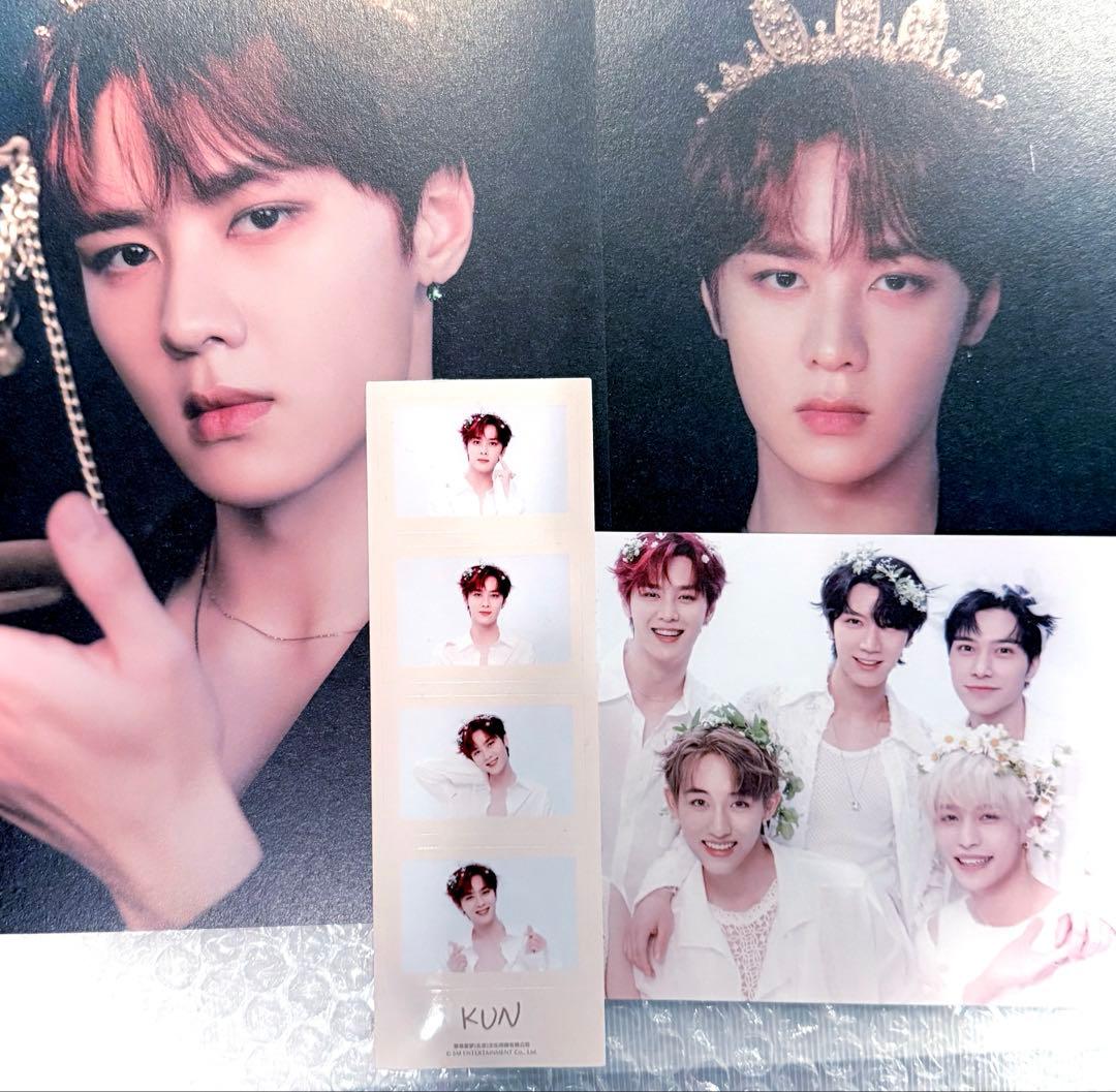 直筆サイン　威神V WayV クン 钱锟 亲笔签名　当選 ポラロイド 大量トレカ