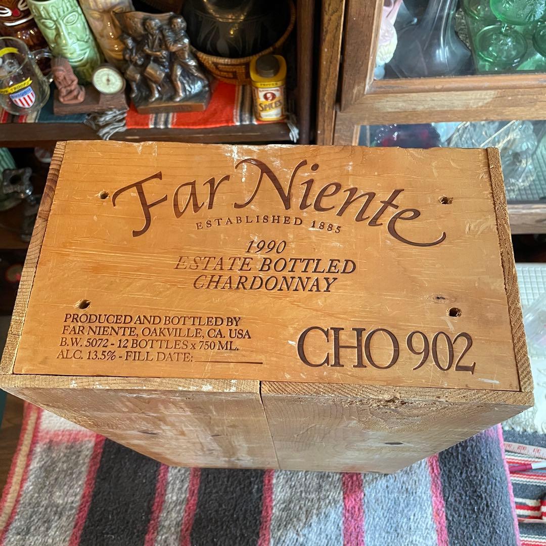 希少！OLD 1990年ワイン木箱シャルドネ　ウッドボックス　USAヴィンテージ