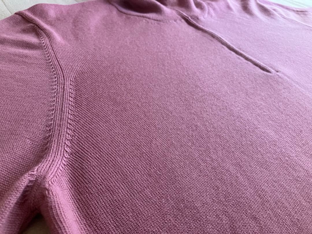 GRAN SASSO メリノウール 12G ハーフジップニット ピンク 52