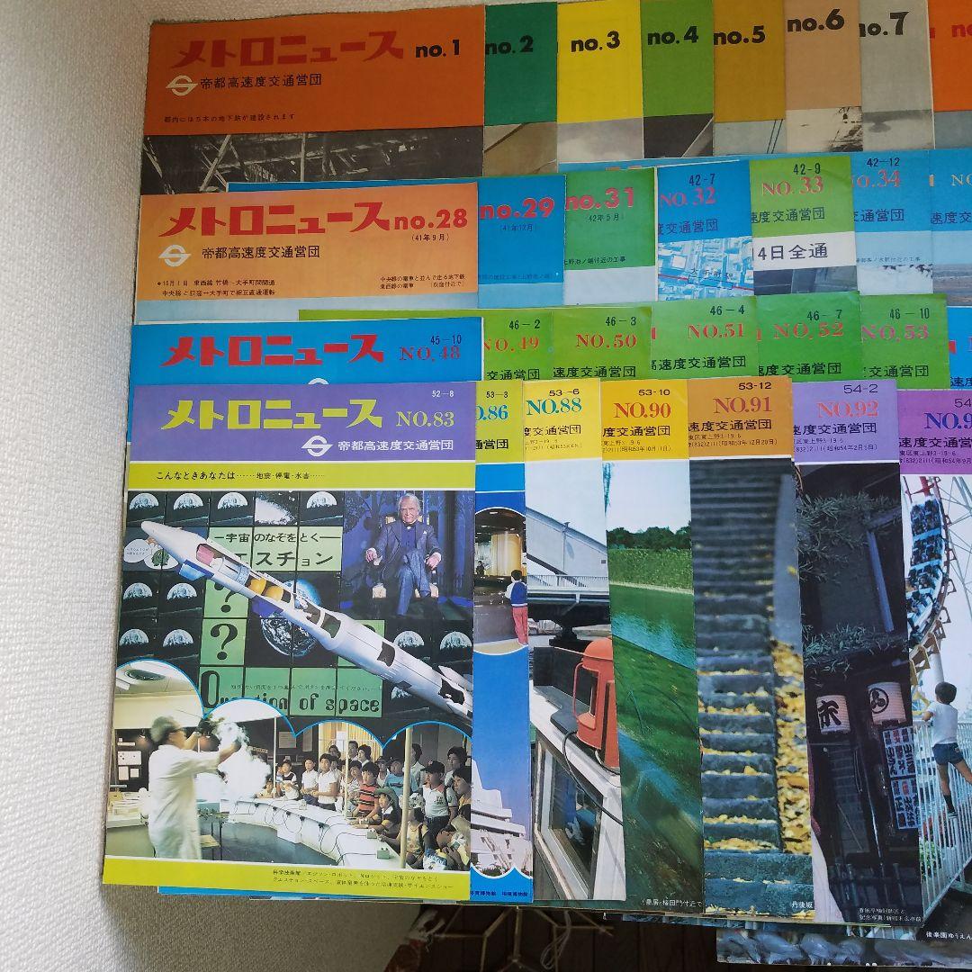S35年メトロニュース創刊号〜S55年No99　抜け有り67冊まとめ売り+おまけ