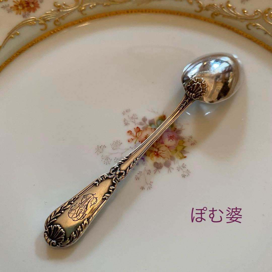 【フランス／ピュイフォルカ】純銀／コーヒースプーン「ポンパドール」