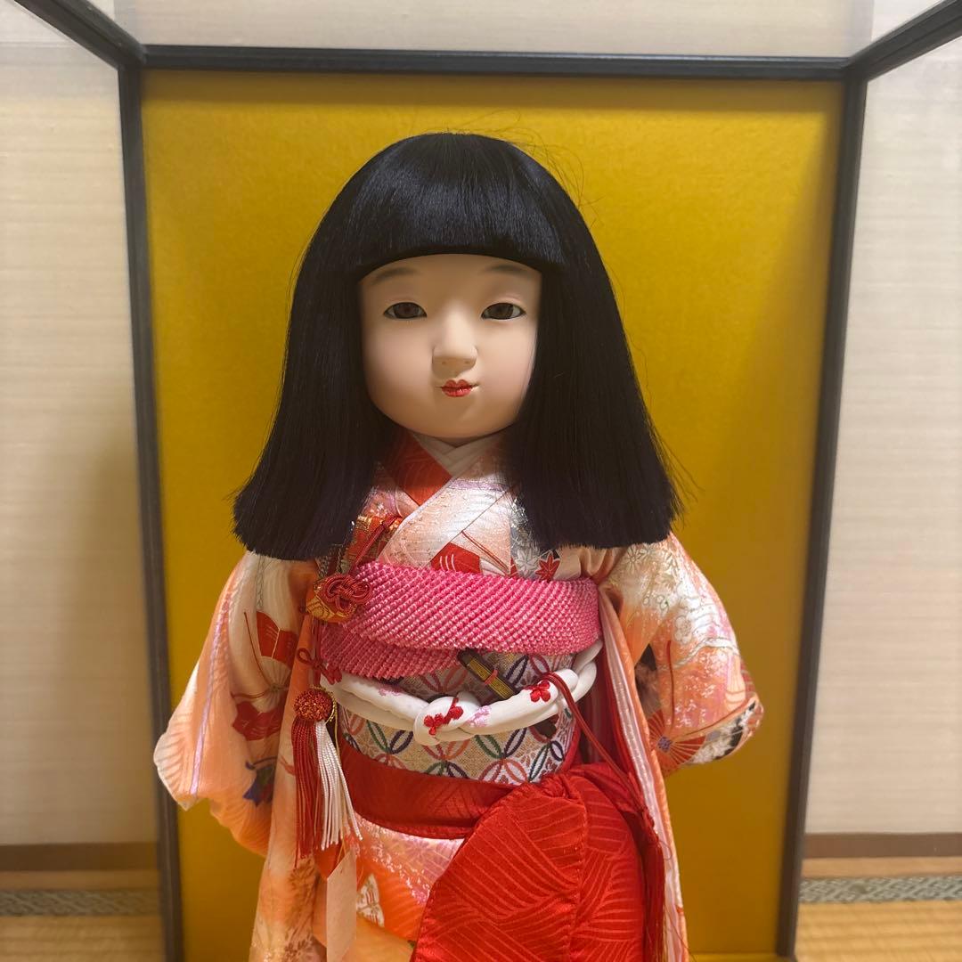 市松人形　元賀章介作　正絹京友禅