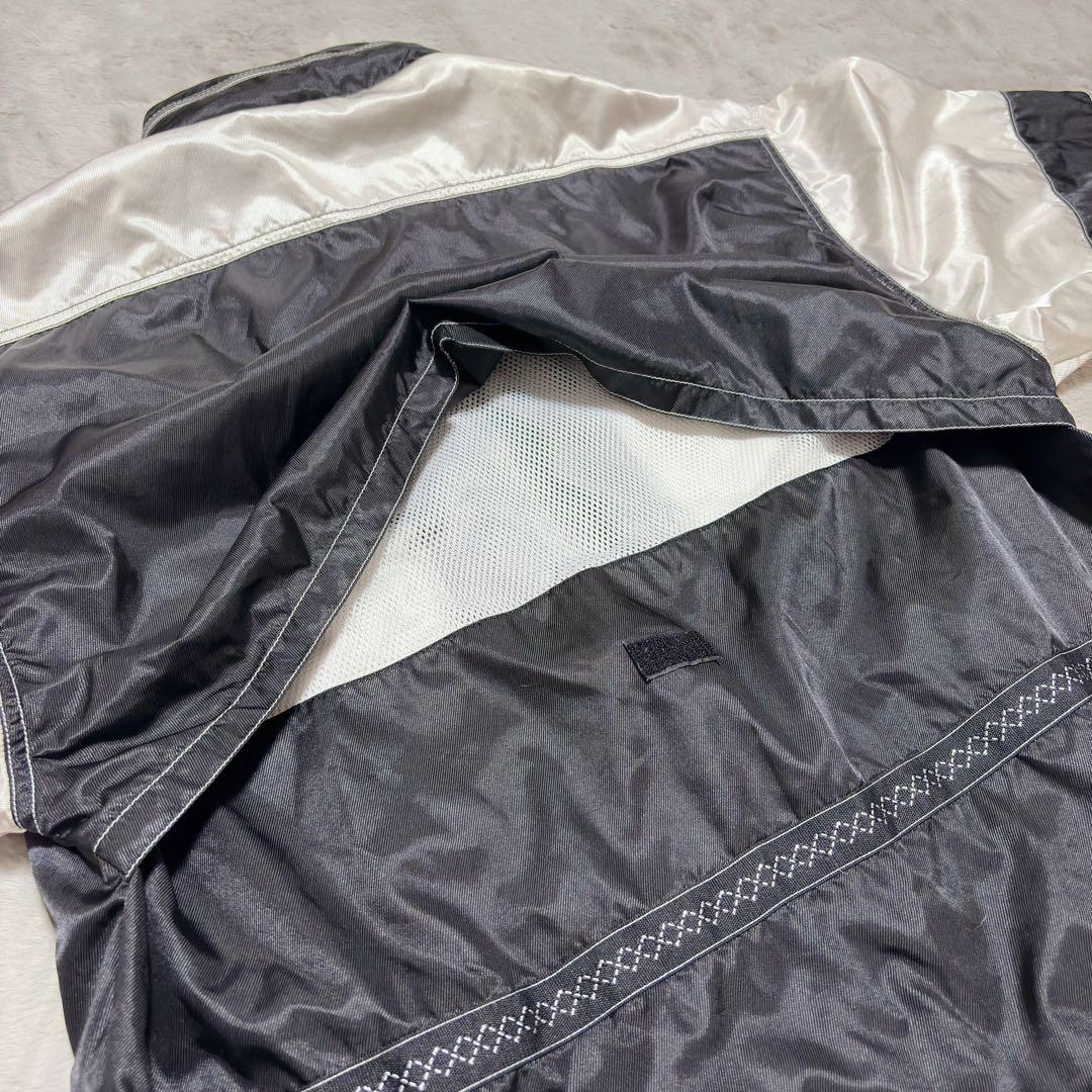 アシックス 90’s 上下 ウインドブレーカー セットアップ 光沢 白　ジャージ