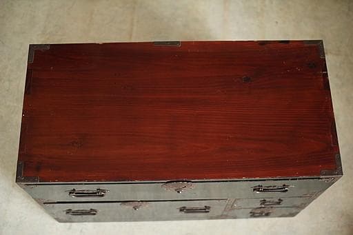 綺麗な丸金具庄内箪笥　抽斗4杯　タンス　収納　古家具　古民家　時代家具