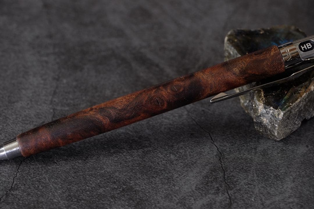 PG5木軸カスタム0205　高村杢工房 製図用シャーペン　クラロウォルナット瘤