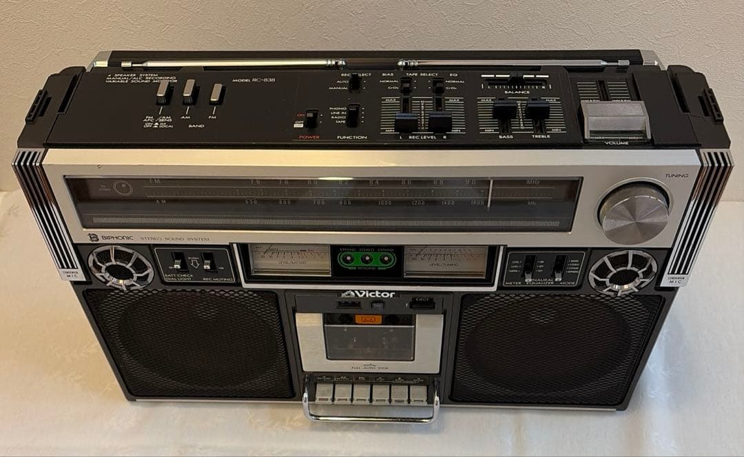 昭和レトロ　ビクターラジカセ（BIPHONICシステム）