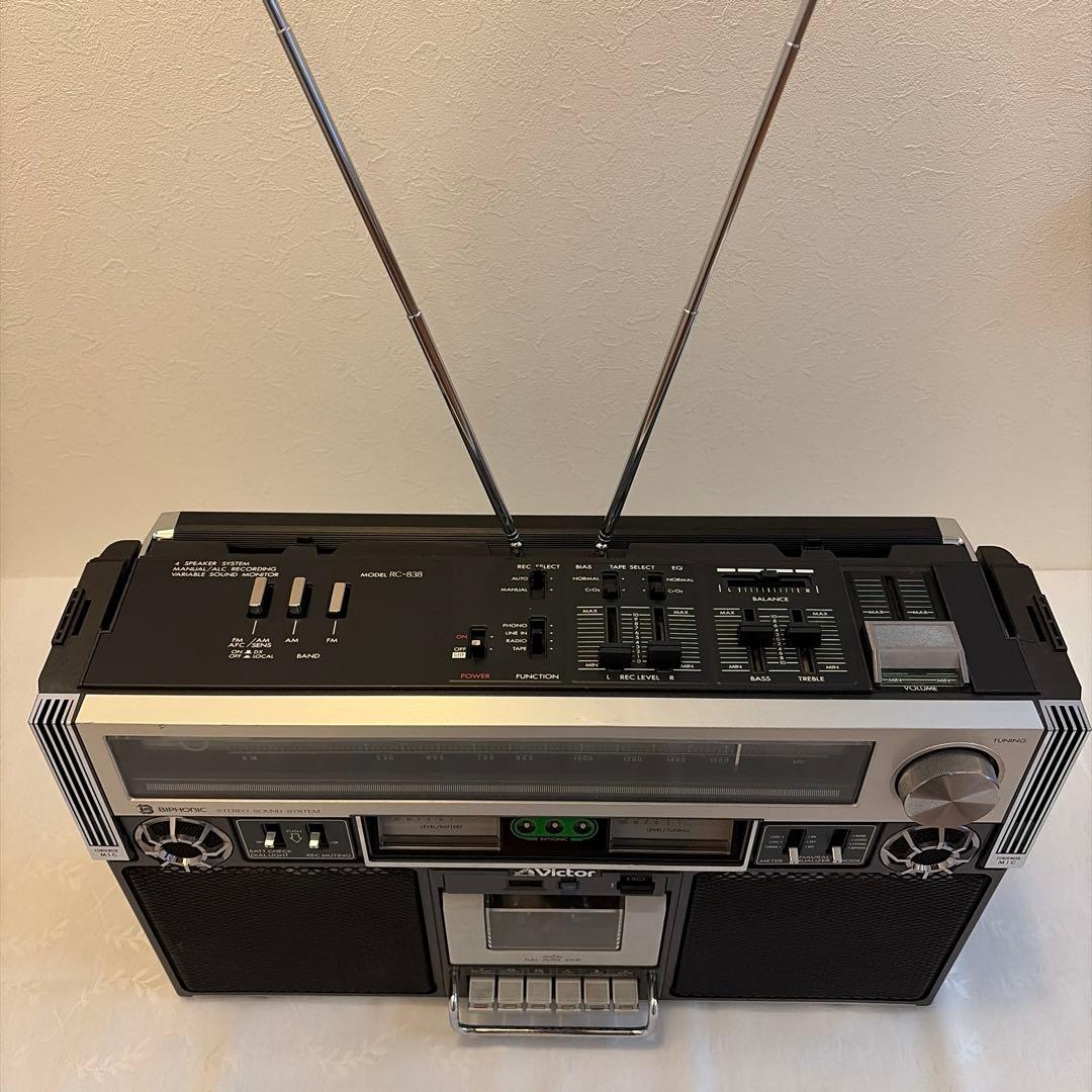 昭和レトロ　ビクターラジカセ（BIPHONICシステム）