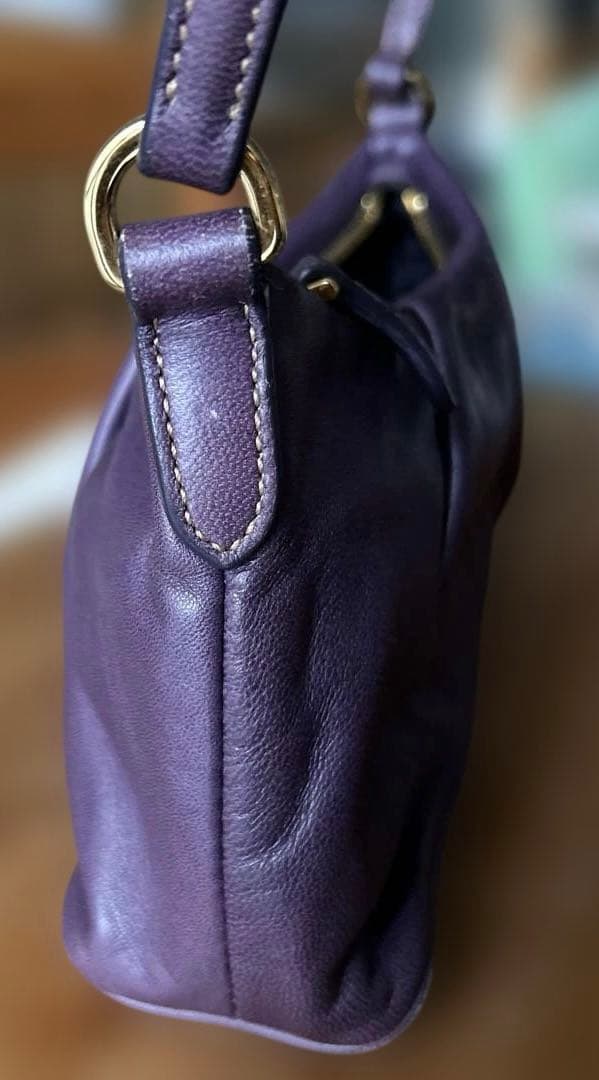 PRADA パープル レザー ハンドバッグ