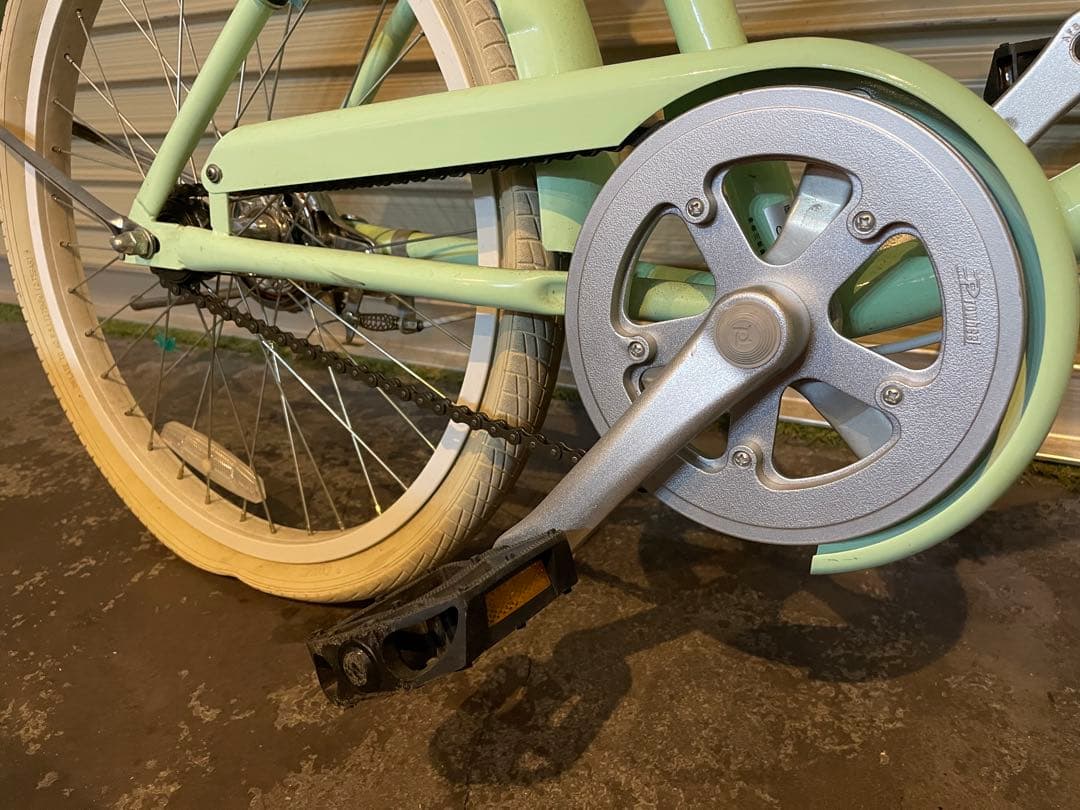 【引き渡し限定】ミントグリーン 22インチ ビーチクルーザー 前カゴ付き