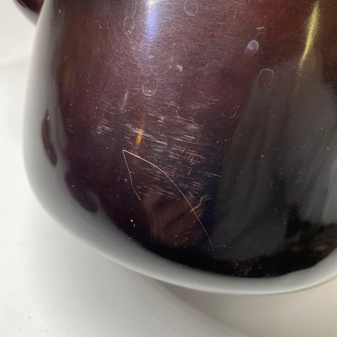 【茶道具】一政堂造　伊藤政治　浄益形腰黒薬缶（共箱）