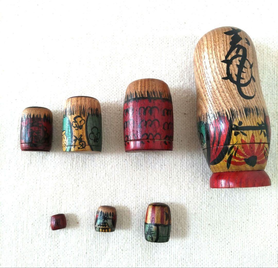 伝統こけし　朝倉光洋作「七福神入れ子」