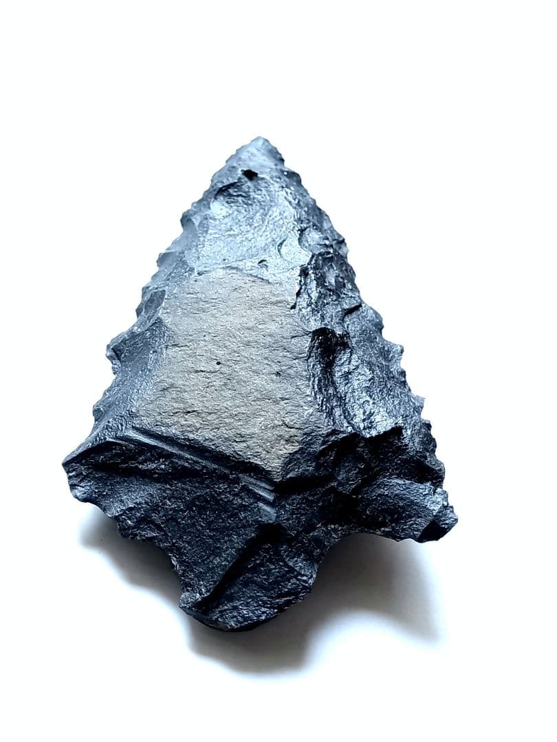 サヌカイト 石器 392 有舌尖頭器 原始時代模写