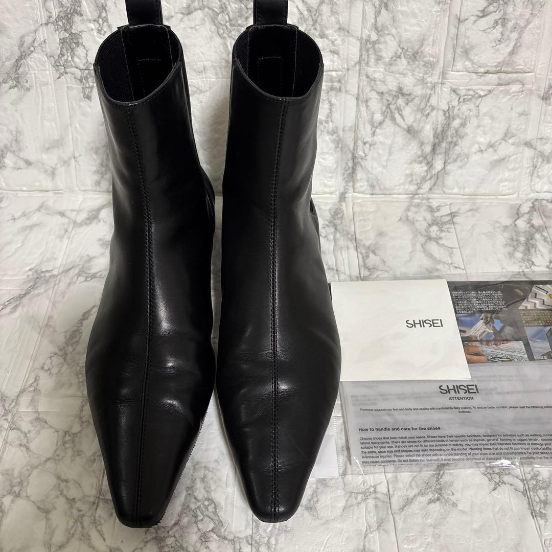 最終お値下げ！美品　SHISEI シーセイ23cmチゼルトゥアンクルブーツ