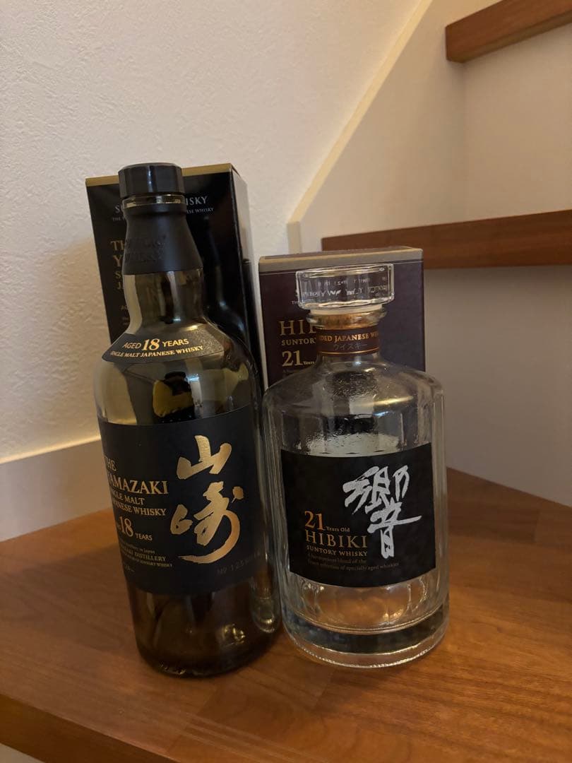 山崎18年と響21年 空瓶 ※箱付き