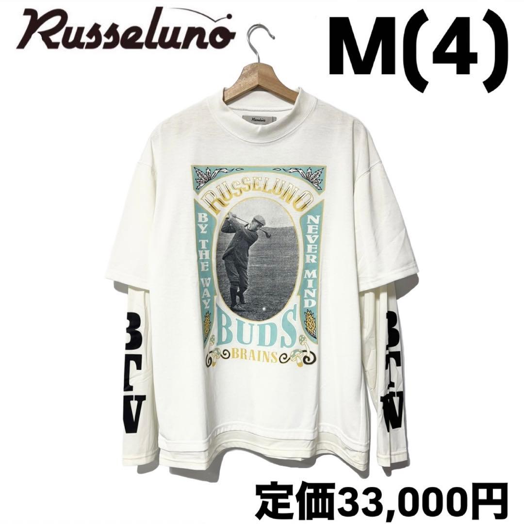 ラッセルノ ゴルフ レイヤード プリント モックネック L/S ホワイト M 4