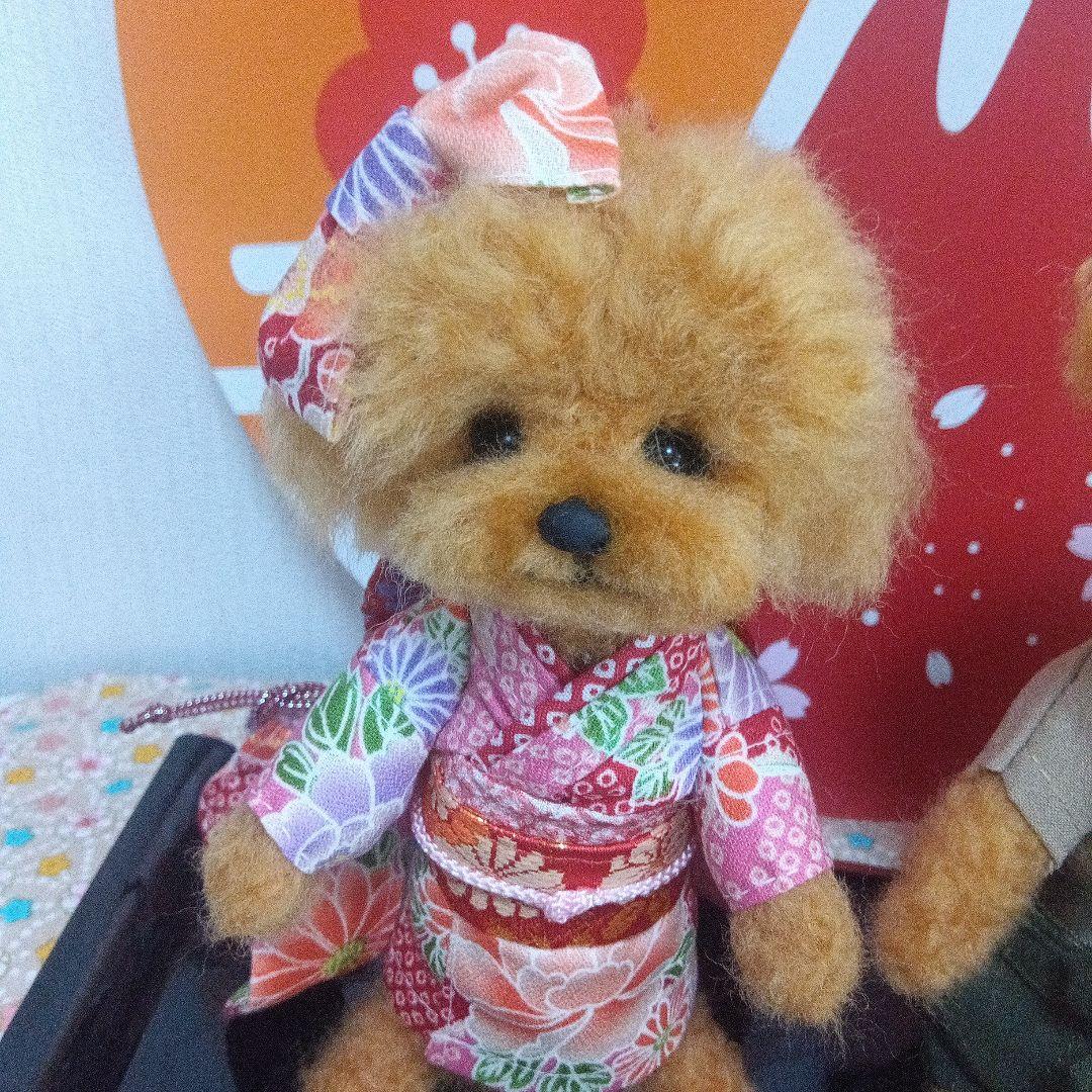 羊毛フェルト　トイプードル　お正月　momonga0401