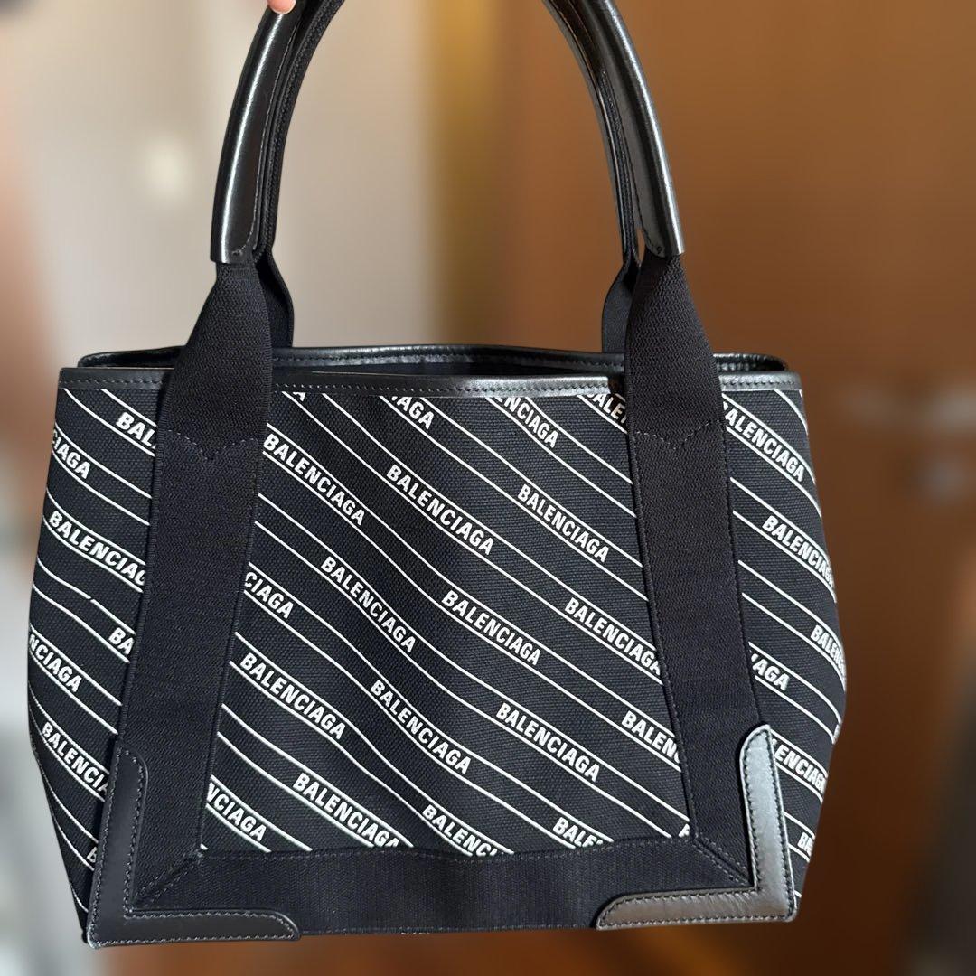 BALENCIAGA バレンシアガ ロゴ総柄 ミニトートバッグ ブラック