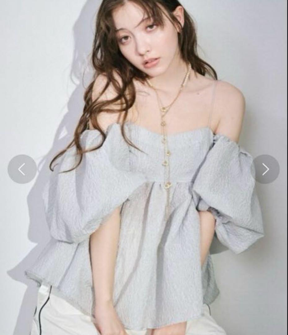 超美品　リリーブラウン LILYBROWN 3WAYジャガードペプラムビスチェ