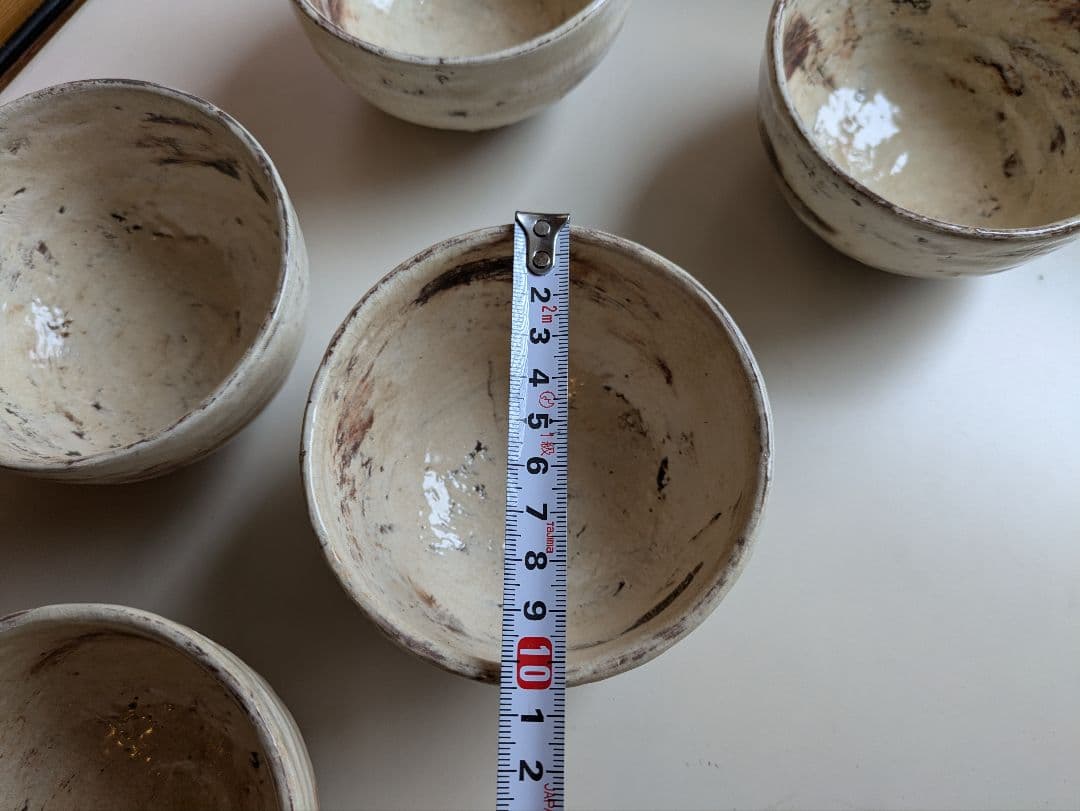 交渉中　恩塚正二　初期　粉引　茶碗　湯呑み　小鉢　5つ