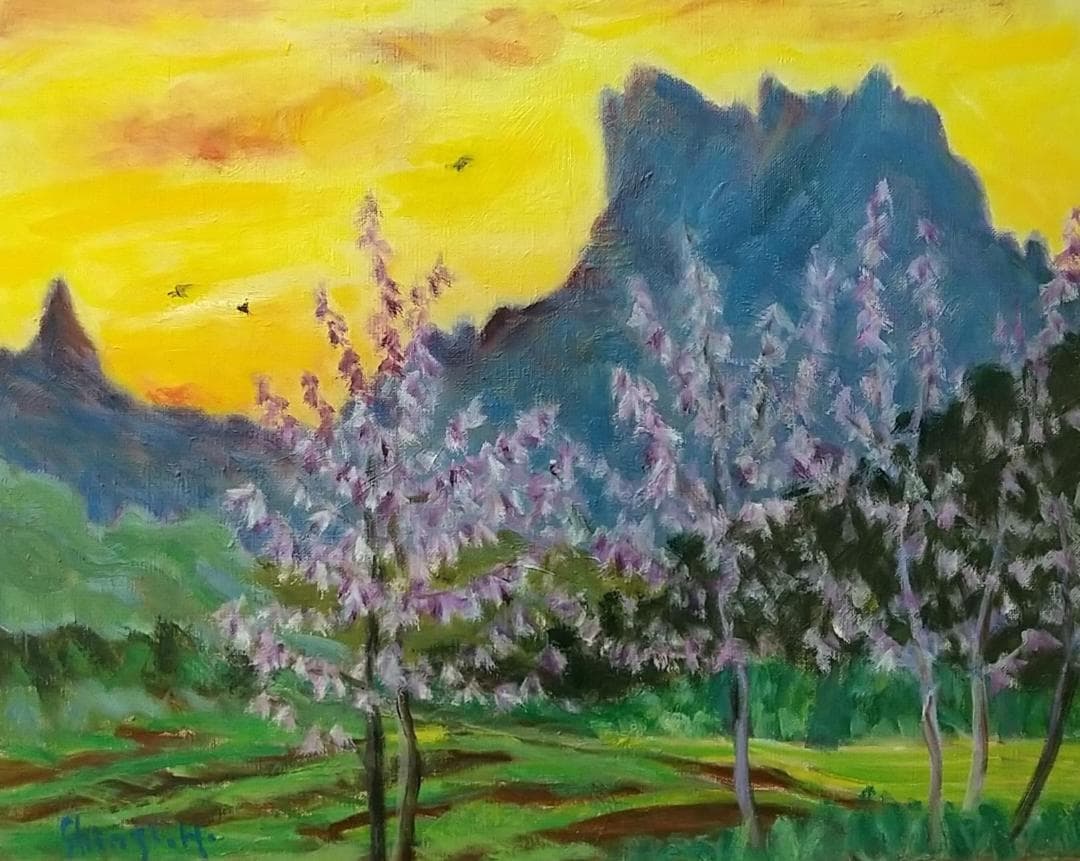 F6「妙義の里」絵画 油絵 油彩画 風景画 アート 妙義山