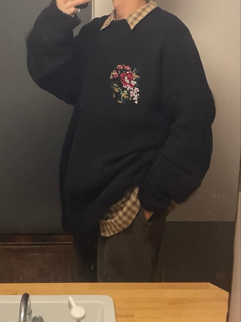 DAIRIKU 21AW Flower Knit 花柄刺繍モヘアニット