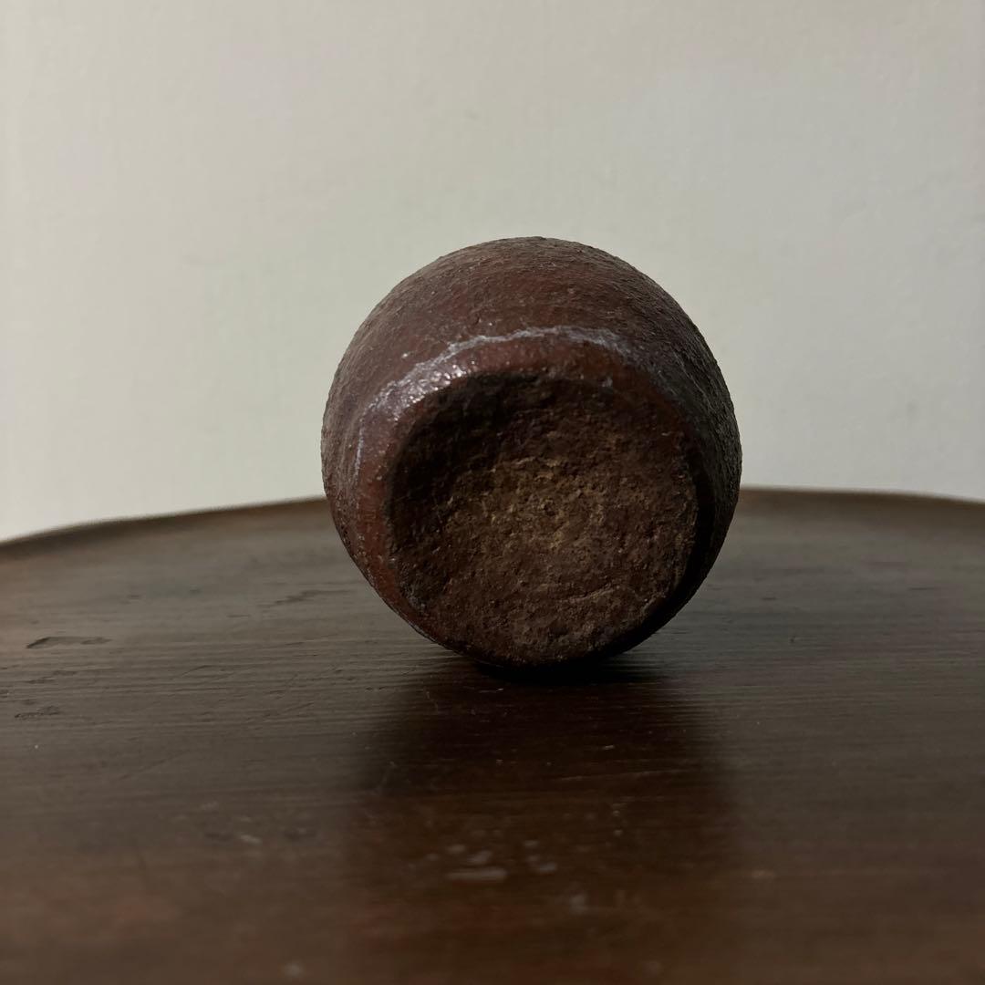 古備前小壷　江戸中期頃　お歯黒壺　古越前　常滑　花器　花入　古美術　骨董　李朝