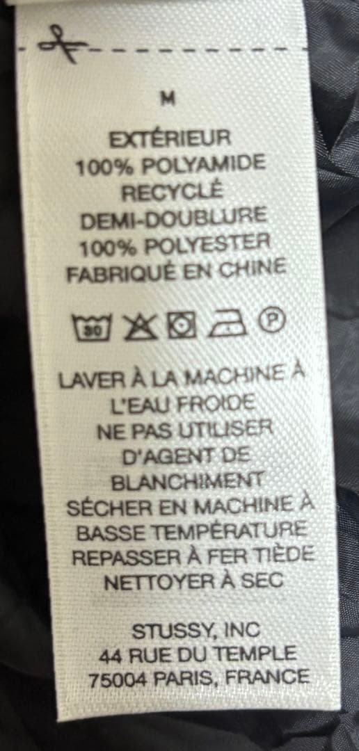 Stussy シェルジャケット ブラック シワ加工