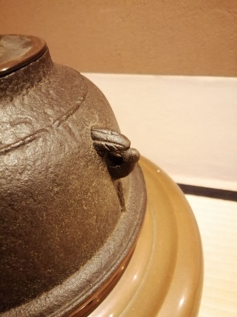【茶事具】釜師政光、風炉師昇雲造　唐銅朝鮮風炉釜　茶釜　釜401
