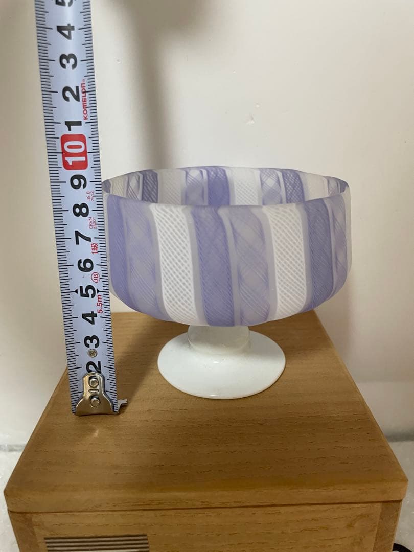 藤田喬平 手吹 ヴェニス 台钵・グラス 文化勲章受章 パープル